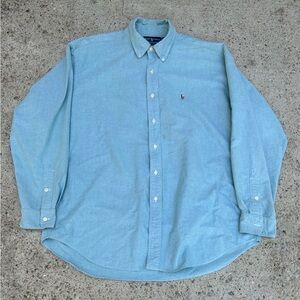 VTG Ralph Lauren Shirt Mens XL Green Blake Button Down Oxford Long Sleeve Pony
